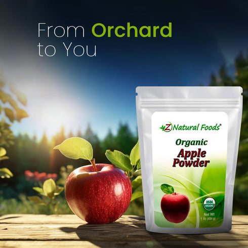 1 lb. Z Natural Foods Organic Apple Powder, Superfood Powder for Digestive Support and Energy Boost, Ideal for Juice