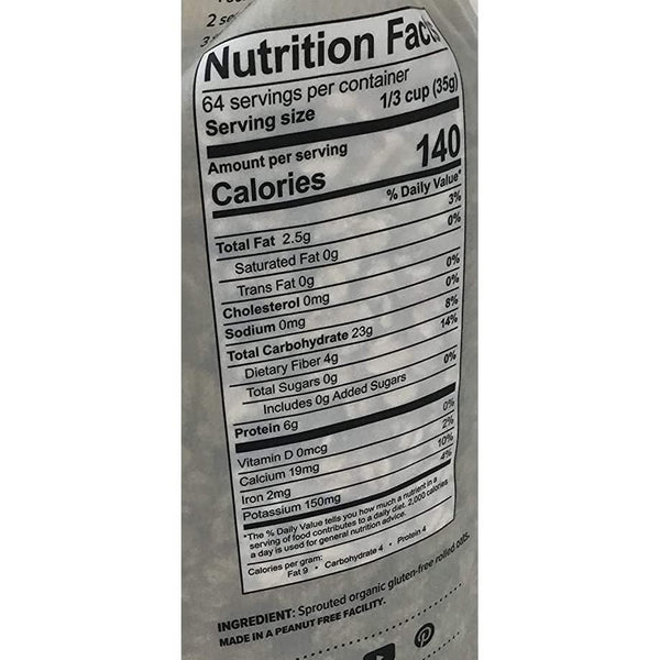 KD Chocolates 5 Gluten Free Sprouted Rolled Oats Pounds
