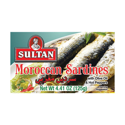 Sultan Moroccan Season Sardines in Olive Oil, 100% All-Natural, High Protein, No