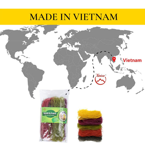 5-Color 3 Packs 8.8 oz Vegetable Rice Vermicelli Noodles Pumpkin, Sweet Potato, Beetroot, Sesame & Moringa Gluten Free