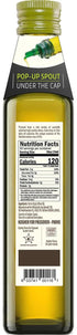 Zeta 8.5 oz (3 Pack) Extra Virgin Olive Oil, fl | Premium Glass Bottle with Pop-Up Spout | Cold-Pressed | Product