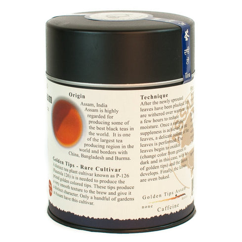 The Tao of Tea Golden Tips Assam Black Tea, Loose Leaf, 3.5 Ounce Tin