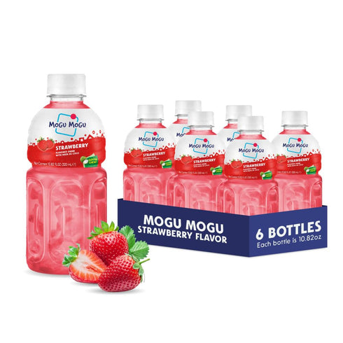 Mogu Mogu Strawberry Juice Drink with Nata de Coco (Coconut Jelly) Chewy