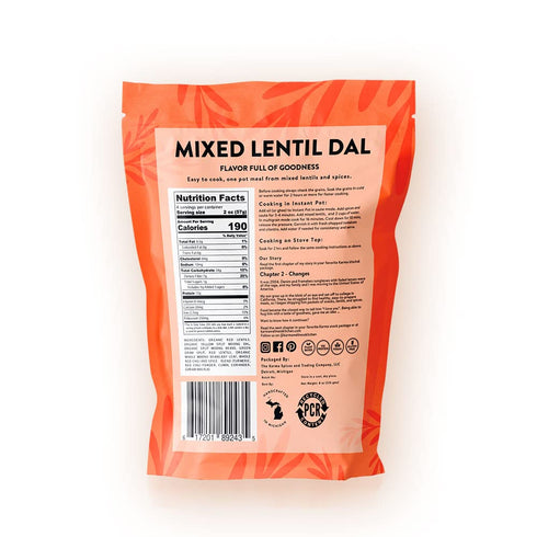 15g 8 oz, 4 Karma Mixed Lentil Dal - Organic Rice & Lentils Blend with Spices for Easy to Cook, Healthy Indian Comfort