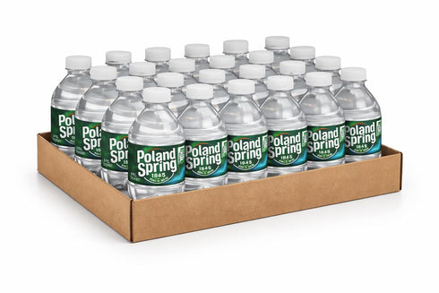 Macouba 24 Pack 8 oz Poland Spring Water Bottles - Small Mini Bottles - Poland Spring Bottled Water