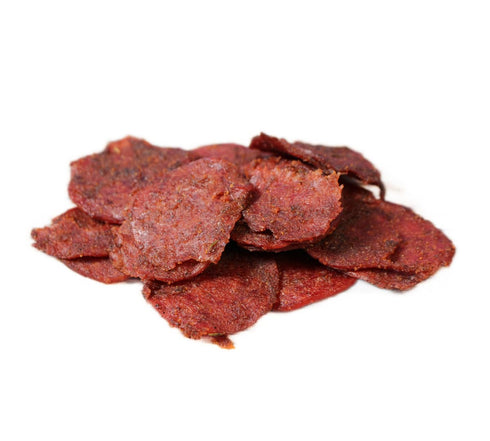 The Meat Co 4oz kosher certified Sweet Heat Beef Salami Chips, Made with Premium Meats, handmade