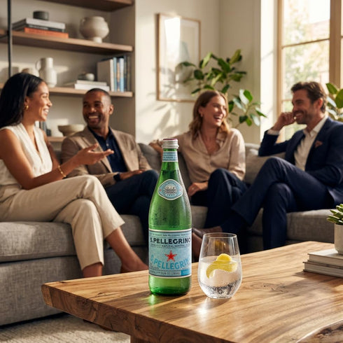 750 mL (25.30 oz) 6 Pack San Pellegrino Sparkling Natural Mineral Water fl Glass Bottles Premium Italian Carbonated