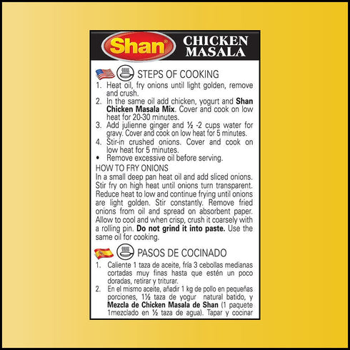 1.76 oz (50g) (Pack 3) Shan Chicken Masala Mix Recipe and Seasoning - Spice Powder for Chicken in Yogurt Sauce