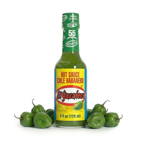 El Yucateco Green Habanero Hot Sauce, Authentic Mexican Chile Habanero Sauce, 4