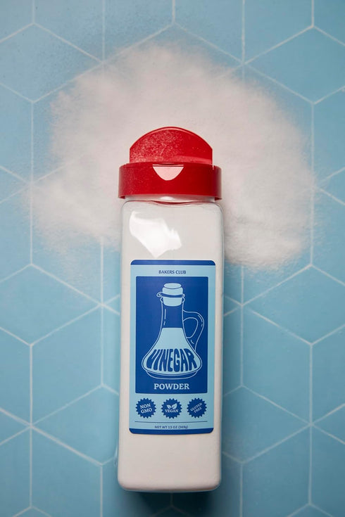 Bakers Club White Distilled Vinegar Powder - 13 oz - Tangy & Sweet Seasoning Blend for Fries, Wings