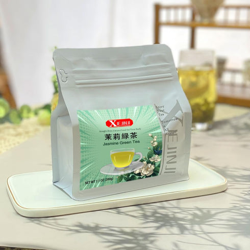 7.1 oz(200g), 100% XIEJINJI Jasmine Tea Loose Leaf, Pure Natural Jasmine Flower, Traditional Scented Tea Technique