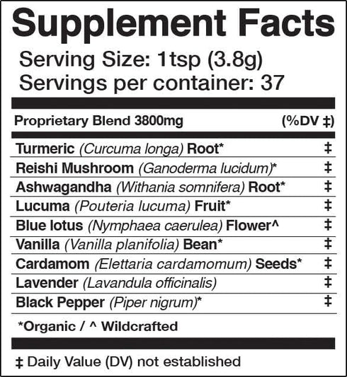 (5oz 142g) Anima Mundi Apothecary Golden Moon Milk - Relaxing Plant-Based Powder with Organic Spices Turmeric