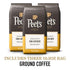 10.5 (Pack 3) Peet's Coffee, Light Roast Ground Coffee - Sun Catcher Blend Ounce Bag