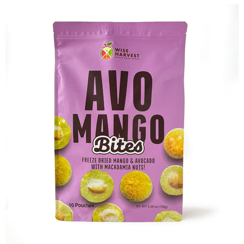 Wise Harvest AvoMango Bites Freeze-Dried Mango & Avocado Snack with Macadamia Nuts