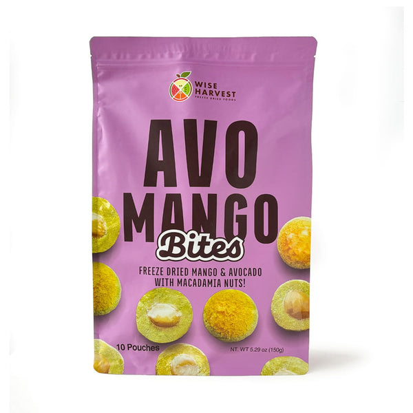 Wise Harvest AvoMango Bites Freeze-Dried Mango & Avocado Snack with Macadamia Nuts