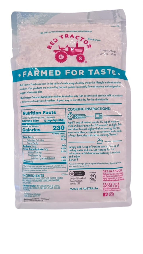 Generic 680g Red Tractor Coconut Creamy Style Oatmeal