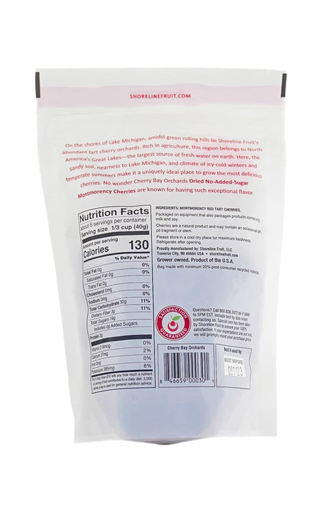 (Pack 8oz (1LB) -100% Packed Cherry Bay Orchards - Dried Montmorency Tart Cherries - No Added Sugar - of Two Bags