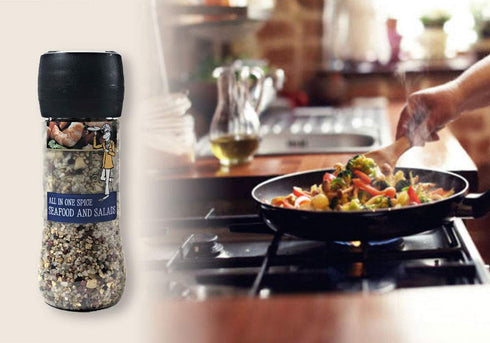 2-PACK: 250g Seafood and Salad Seasoning Grinder Non GMO