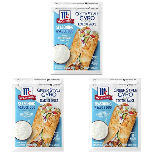 McCormick Greek Style Gyro Seasoning with Tzatziki Sauce Mix, 1.5 oz (Pack