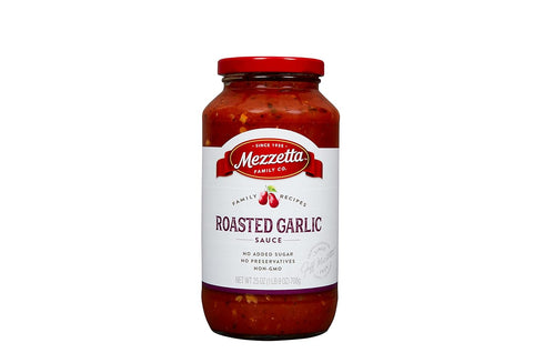 Slow-Simmered 25 Oz Pack 6 Mezzetta Family Recipes Roasted Garlic Marinara Sauce - Sweet Plum Tomatoes, Fresh Onions
