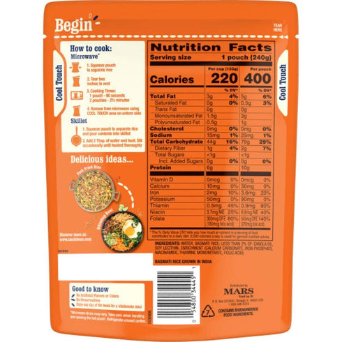 UNCLE BEN'S 8.5 (Pack 6) Ready Rice: Basmati Rice, Ready to Heat Pouches, Ounce