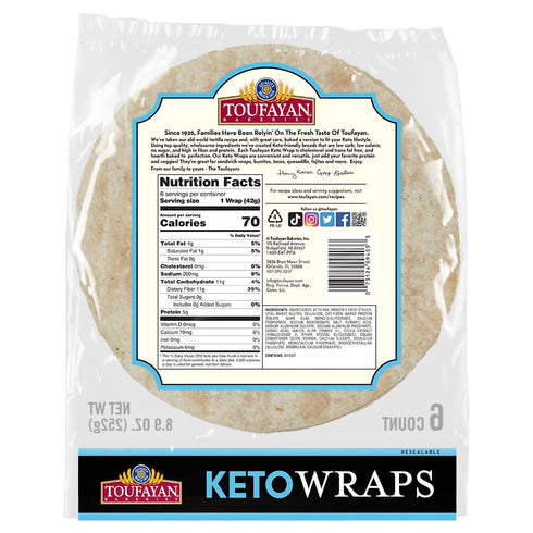 Toufayan Keto Wraps - Delicious Low-Carb Breads for Healthy Eating