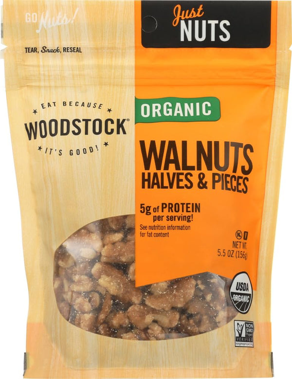 Woodstock, Organic Walnuts, Halves and Pieces, 5.5 oz (156 g) Woodstock, Organic