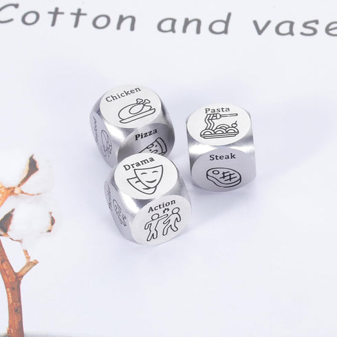 Valentines Day Gifts for Her Women, Anniversary Dice Gifts for Her Him Couples Date Night Food Movie Dice Decider Wife