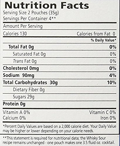 Bar-Tender's Instant Cocktail Drink Mix, Whiskey Sour, 8 Count, Pack of 2