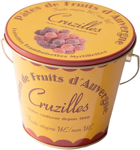 Cruzilles Ptes de Fruits dAuvergne Imported Assorted French Fruit Jelly Candies in Metal