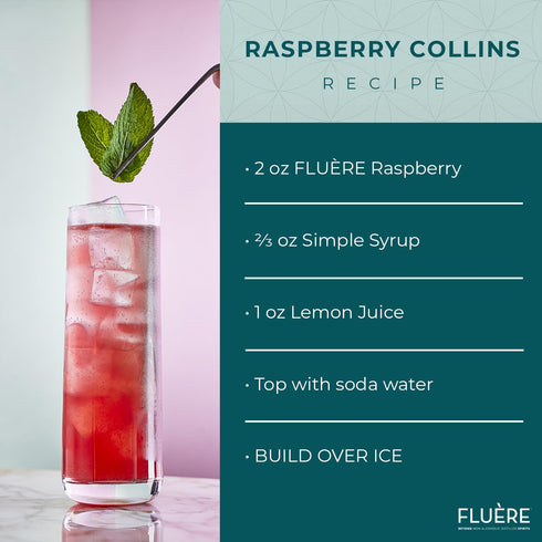 FLURE Raspberry Pink Gin Alternative - Premium Non-Alcoholic Spirit