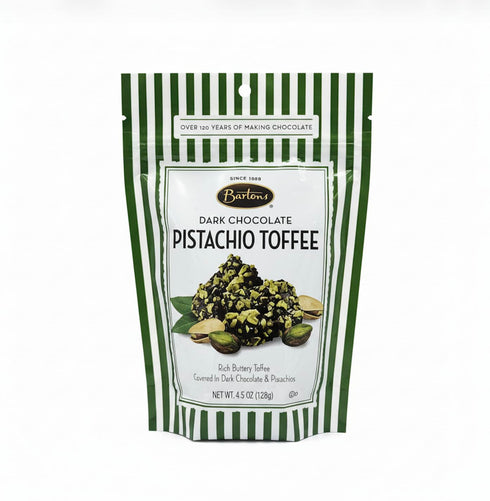 Bartons Chocolate Confectionery Specialties, Kosher, Made in USA (Dark Chocolate Pistachio Toffee,