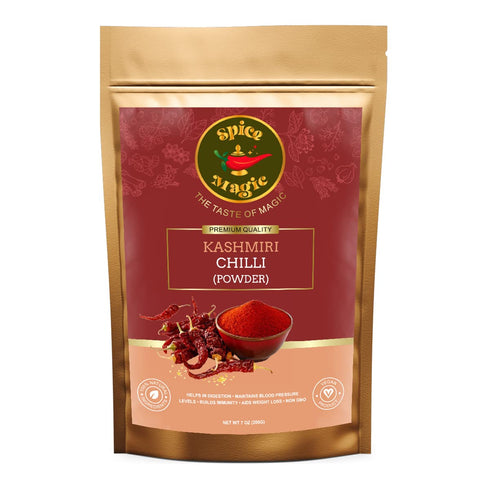 Spice Magic Ground Spices - 100% Pure Kashmiri Chilli Powder, 7oz (200g), Gluten-Free, Non-GMO