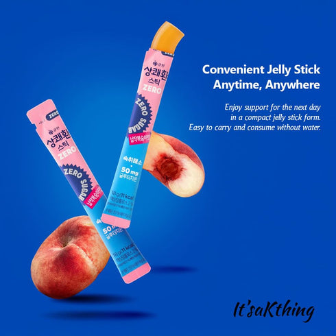 It'saKthing 18g*10 Easy Morning Jelly Stick, For better Morning, Before and after dirnk Alcohol Sticks_ Peach Flavor