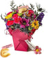 Pretty In Pink Fresh Cut Live Flowers Arranged in a Takeout Container with your Personal Message Tucked Inside a
