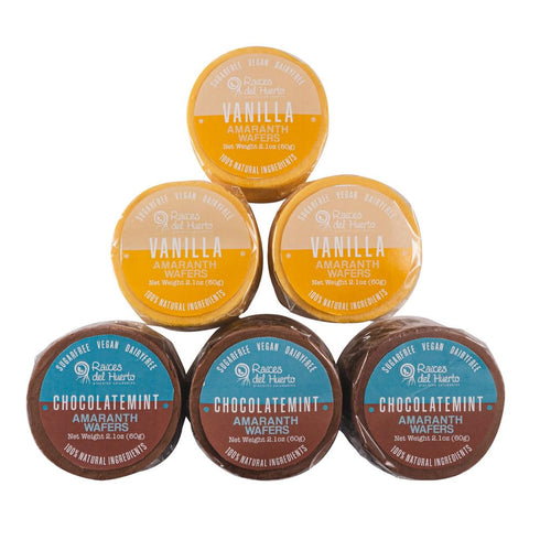 Races del Huerto. Amaranth Wafers Thins-Obleas Low calorie Snack. (Yellow (Vanilla and