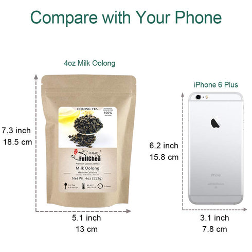 FullChea Milk Oolong Tea - Loose Leaf - Naturally Milky & Silky Taiwan High Mountain Jin Xuan, 4oz