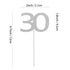 Sumerk 24PCS Silver Glitter Cupcake Toppers, 30th Birthday Picks, Anniversary Party Decorations