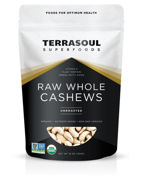 Terrasoul Superfoods Organic Raw Cashews, 16 Oz, Premium Quality for Snacking, Baking,