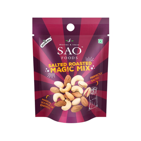 Stories & Ideas SAO Foods 4.2 oz Pack 10 Packs SAO Foods Salted & Roasted Magic Mix | of Mixed Nuts Individual