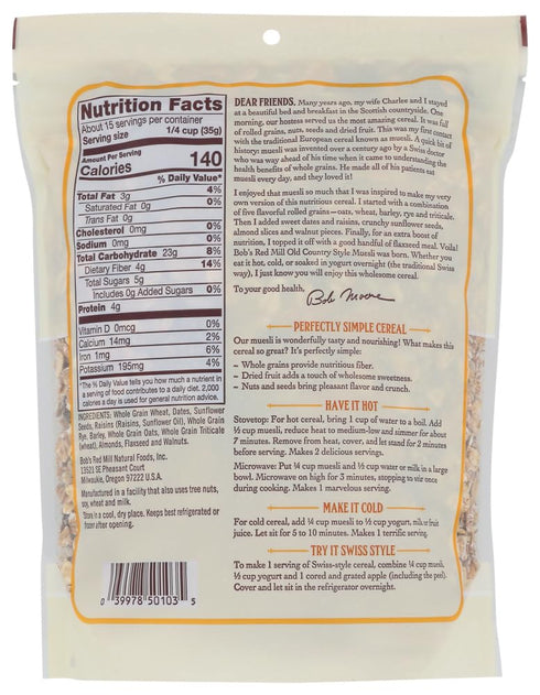 2x 18 Oz Bob's Red Mill Muesli