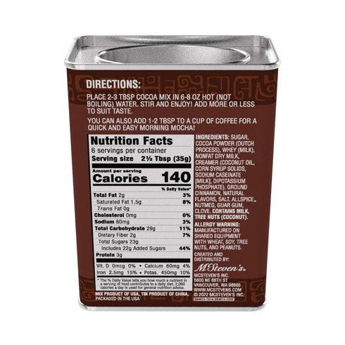 8 McSteven's - Mexicocoa Churro Flavored Spiced Cocoa Mix, Ounce