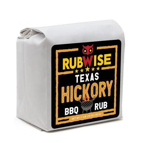 RubWise Texas Style BBQ Hickory Rub (1lb) | Meat Seasoning Spice & Dry Rub for Smoking and Grilling | Brisket Rub for