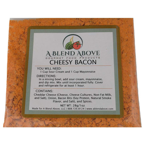 1 oz (3 Pack), A Blend Above Cheesy Bacon Dip Mix Gluten-Free, No MSG, All Natural, No Preservatives, Vegetable Dip