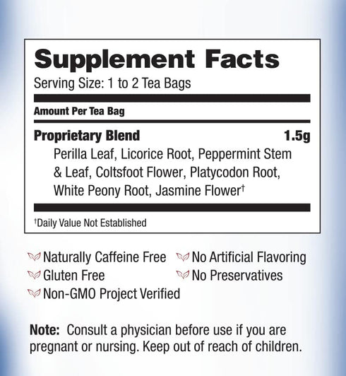 Bravo Tea Lung Soother, Caffeine Free Herbal Tea Bags (20 Count)