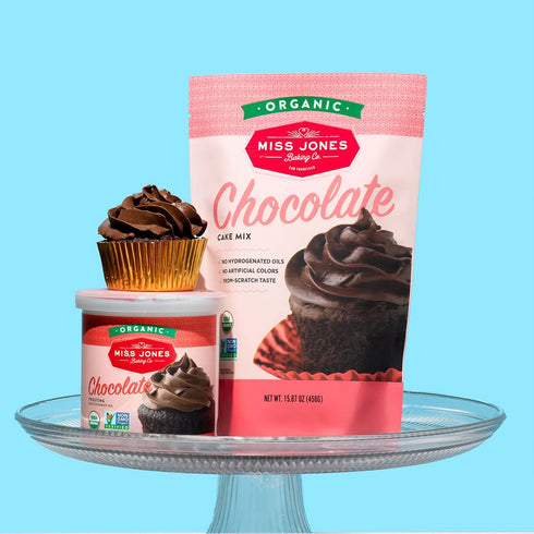 Miss Jones Baking Organic Cake and Cupcake Mix, Non-GMO, Vegan-Friendly, Chocolate (Pack of 2)