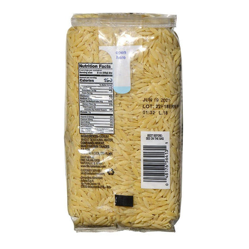 100% 16 Oz (Pack 6) Mantova Italian Bronze Die Orzo Pasta - Durum Wheat Semolina Bronze Die Orzo - - Product Of Italy