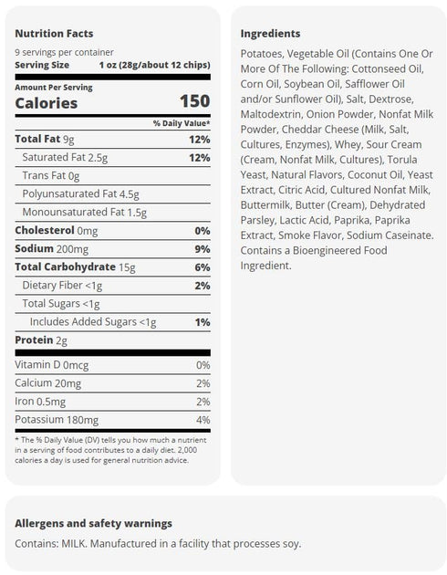 Generic 9 oz 2 HEB Ridged Potato Chips Loaded Baked Potato Bags