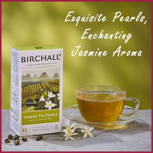 Birchall 15 - Jasmine Tea Pearls Plant-Based Prism Tea Bags