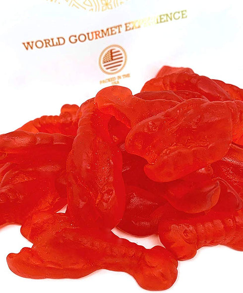 Gummy 1 SweetGourmet Red Lobsters Chewy Candy, Raspberry Flavor, Halal, Pound